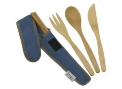 To-Go Ware - Bamboo Cutlery Set /w Chopsticks In Indigo Blue Carry Case -Highlander Zone 23f90bacde454066c3fa75bf4bcc7840