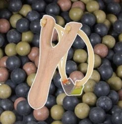 BeWild Wooden Slingshot /w BeWild Exploding Clay Slingshot Ammo - 100 Shots