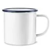 Falcon White Enamel Mug With Blue Rim -Highlander Zone F540551FF39AE2ED6C80C70724498CD3