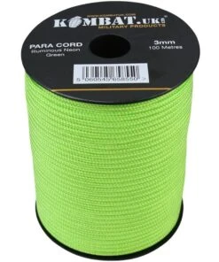 100m Paracord Reel Shock Cord- Kombat - Neon Green