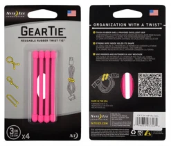 GearTie 3" Pink 4 Pack